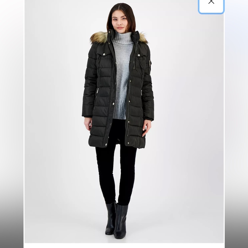 MICHAEL MICHAEL KORS- Women's Faux-Fur-Trim Hooded Puffer Coat